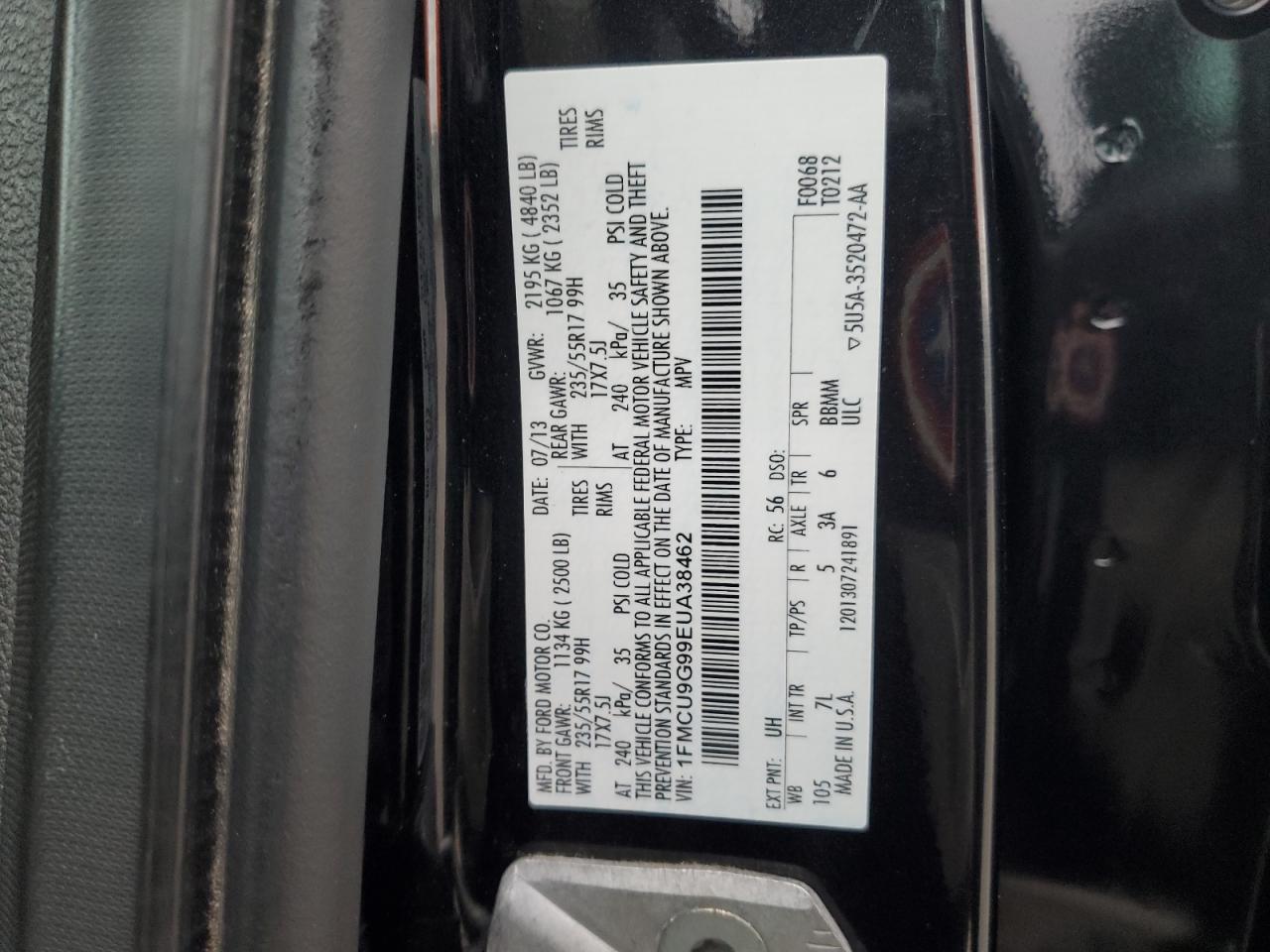 2014 Ford Escape Se VIN: 1FMCU9G99EUA38462 Lot: 90745155