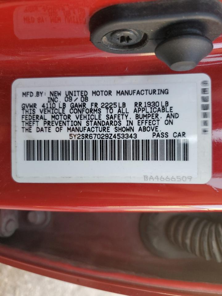 2009 Pontiac Vibe Gt VIN: 5Y2SR67029Z453343 Lot: 92453225