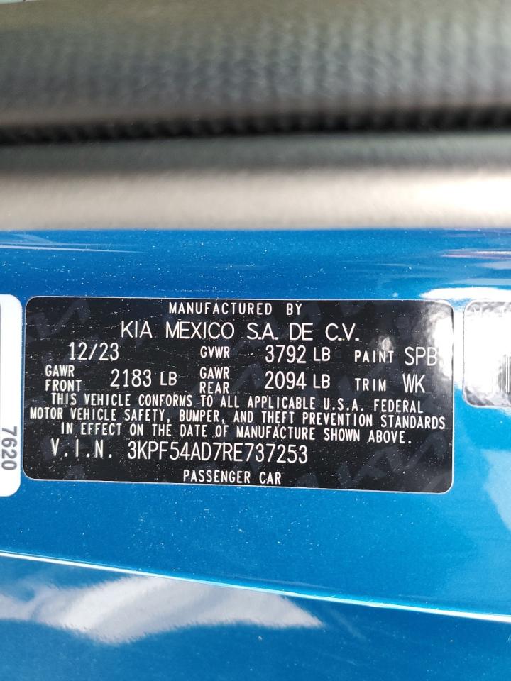 2024 Kia Forte Gt Line VIN: 3KPF54AD7RE737253 Lot: 86238345