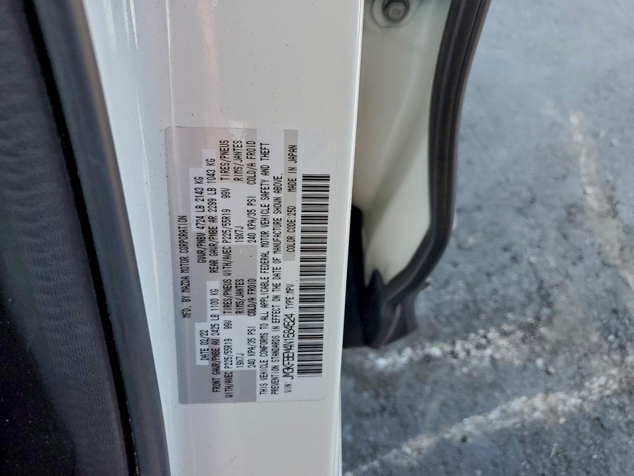 2022 Mazda Cx-5 Premium Plus VIN: JM3KFBEM4N1584524 Lot: 93481775