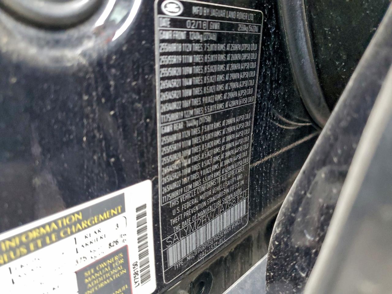 2018 Land Rover Range Rover Velar R-Dynamic Hse VIN: SALYM2RV7JA758150 Lot: 94333295