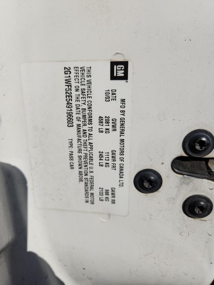 2004 Chevrolet Impala VIN: 2G1WF52E549196603 Lot: 90487955