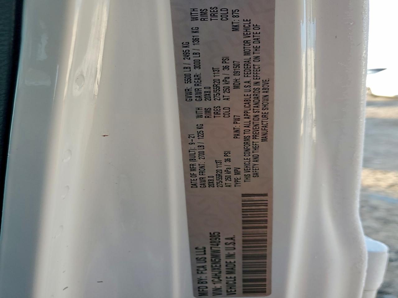 2021 Jeep Wrangler Unlimited Sahara VIN: 1C4HJXEN5MW748985 Lot: 94197935