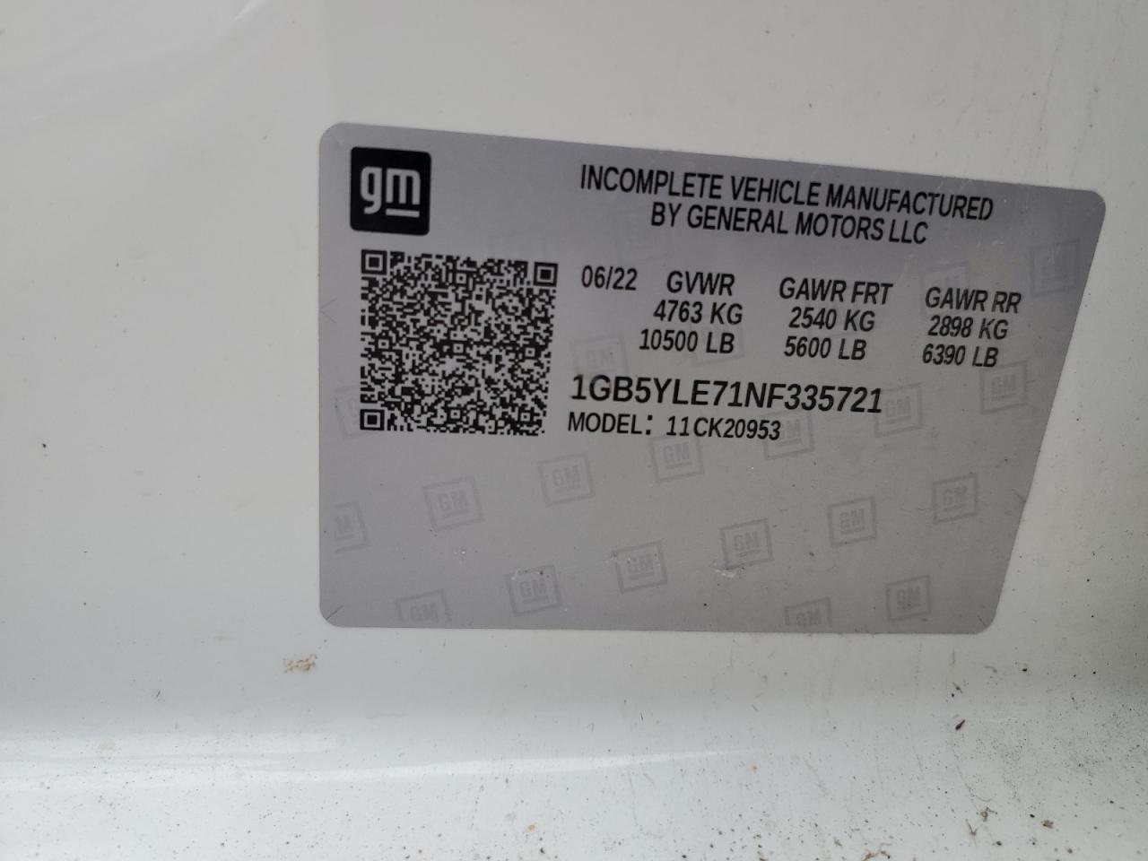 2022 Chevrolet Silverado K2500 Heavy Duty VIN: 1GB5YLE71NF335721 Lot: 93628005