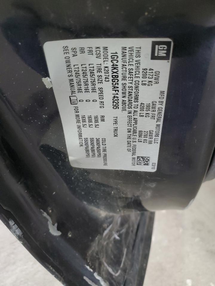 2010 Chevrolet Silverado K2500 Heavy Duty Lt VIN: 1GC4KXBG5AF143295 Lot: 91633285