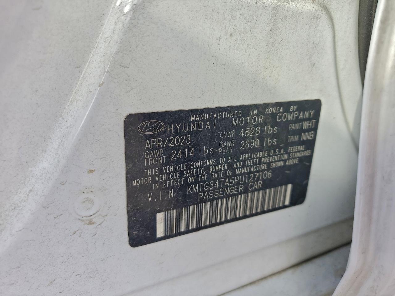 2023 Genesis G70 Base VIN: KMTG34TA5PU127106 Lot: 93272895