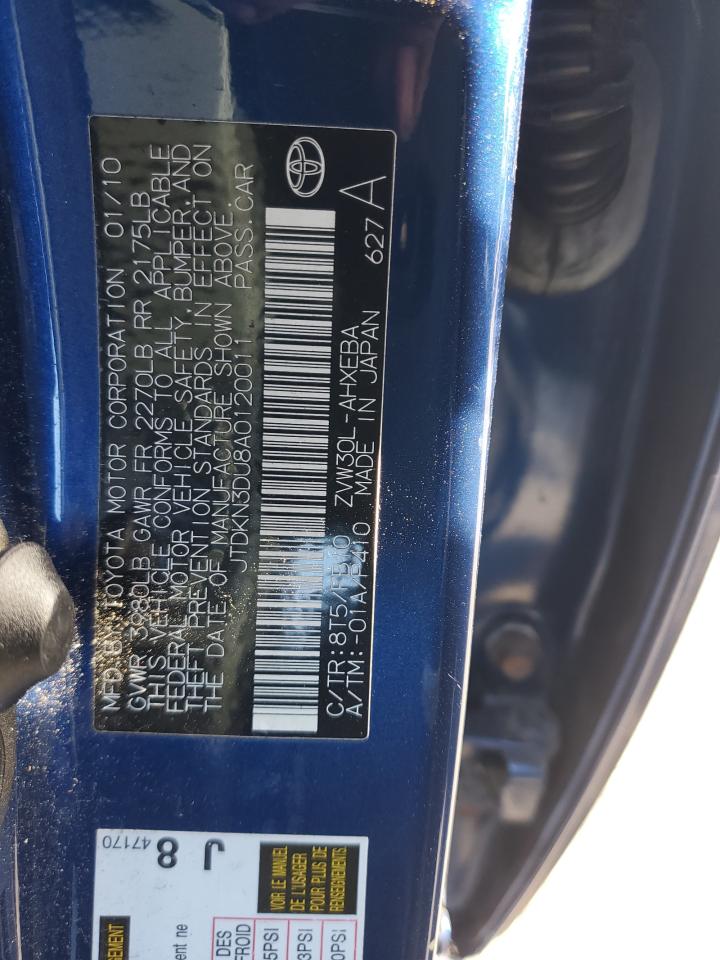 2010 Toyota Prius VIN: JTDKN3DU8A0120011 Lot: 92622305