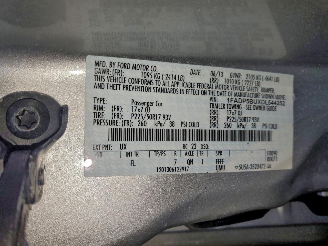 2013 Ford C-Max Sel VIN: 1FADP5BUXDL544252 Lot: 85893925