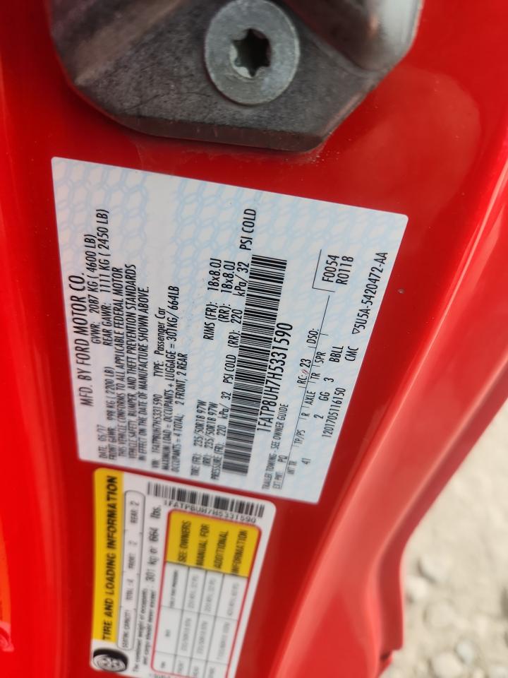 2017 Ford Mustang Premium W/Ec VIN: 1FATP8UH7H5331590 Lot: 91742215