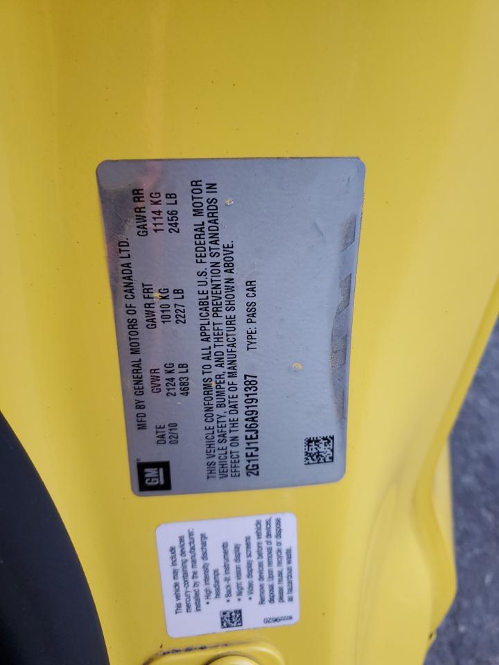 2010 Chevrolet Camaro Ss VIN: 2G1FJ1EJ6A9191387 Lot: 93225895