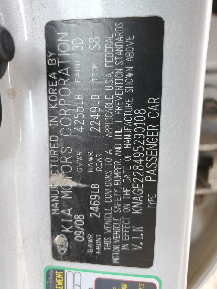 2009 Kia Optima Lx VIN: KNAGE228495290108 Lot: 92175915