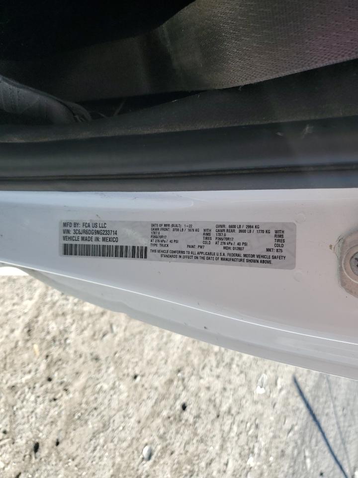 2022 Ram 1500 Classic Tradesman VIN: 3C6JR6DG9NG233714 Lot: 91468835