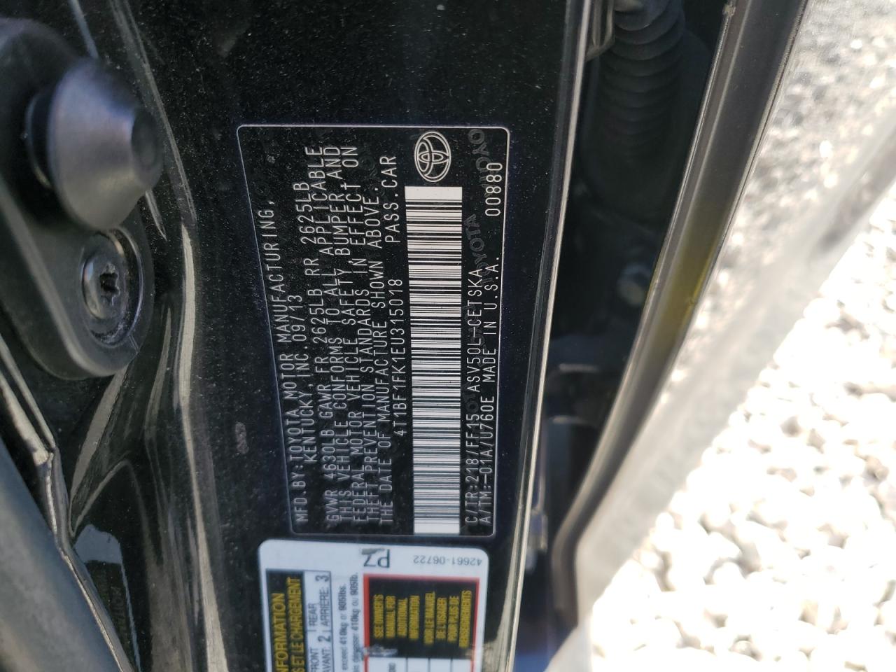 2014 Toyota Camry L VIN: 4T1BF1FK1EU315018 Lot: 93199825