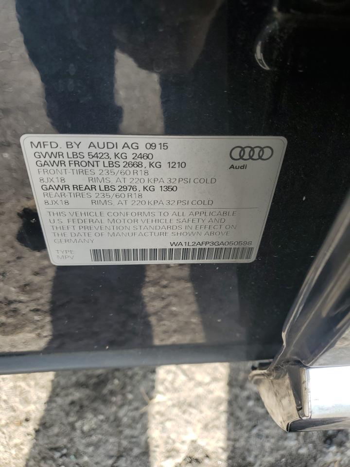 2016 Audi Q5 Premium Plus VIN: WA1L2AFP3GA050598 Lot: 93262895