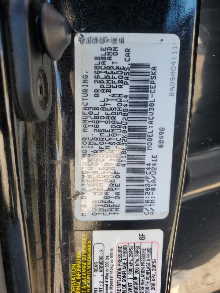 2004 Toyota Camry Le VIN: 4T1BE32K04U288414 Lot: 91283125