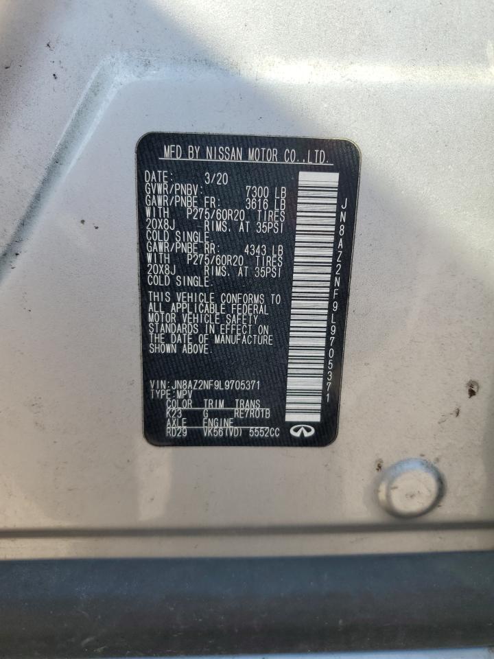 2020 Infiniti Qx80 Luxe VIN: JN8AZ2NF9L9705371 Lot: 93499775