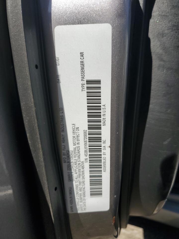 2008 Subaru Legacy 2.5I VIN: 4S3BL616X87209562 Lot: 92331605
