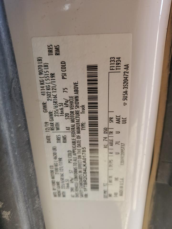 2020 Ford Transit Delivery Van VIN: 1FTBR2C84LKA01785 Lot: 91845075