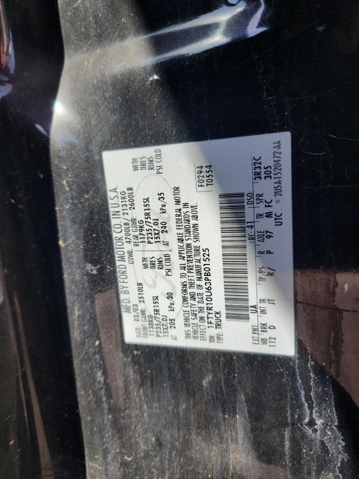 2003 Ford Ranger VIN: 1FTYR10U63PB01525 Lot: 93179875