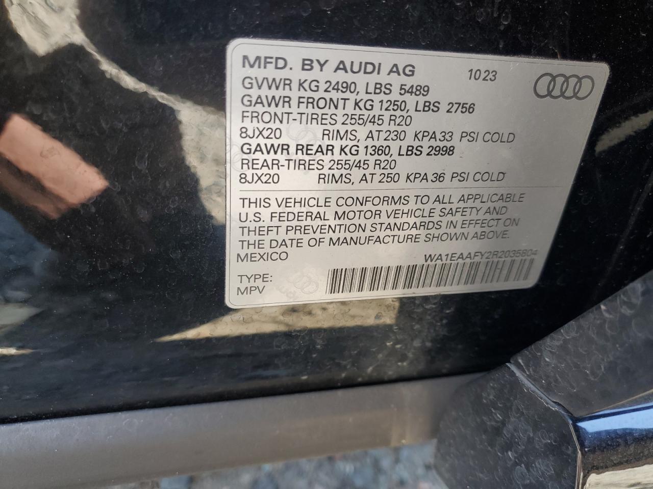 2024 Audi Q5 Premium Plus 45 VIN: WA1EAAFY2R2035804 Lot: 90998715