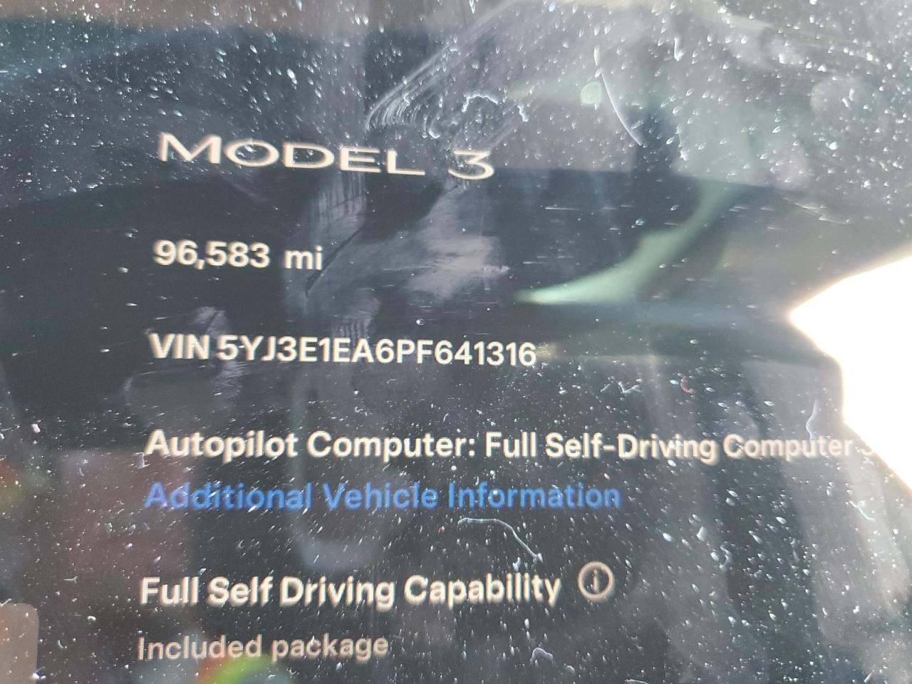 2023 Tesla Model 3 VIN: 5YJ3E1EA6PF641316 Lot: 91572085