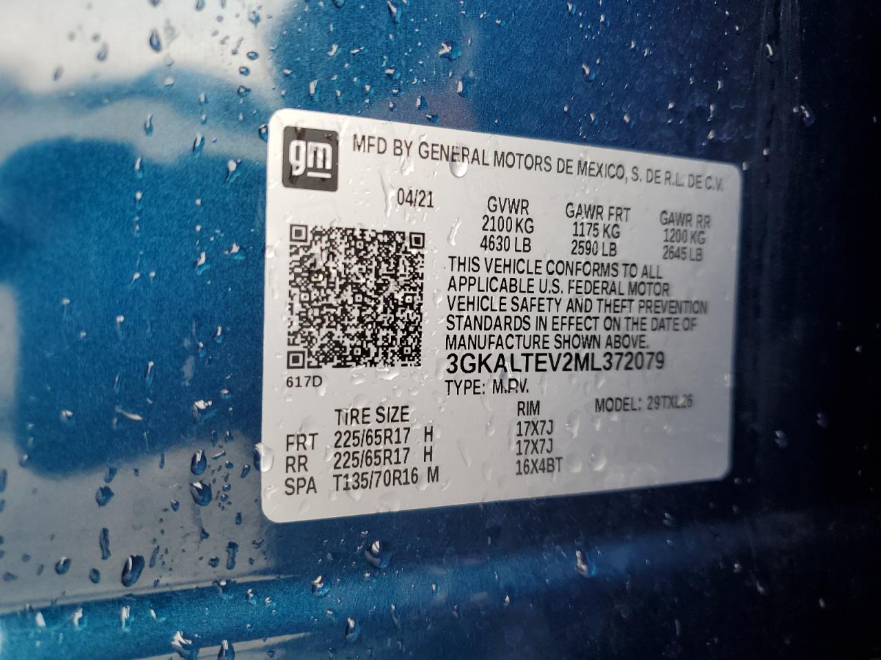 2021 GMC Terrain Sle VIN: 3GKALTEV2ML372079 Lot: 93629275