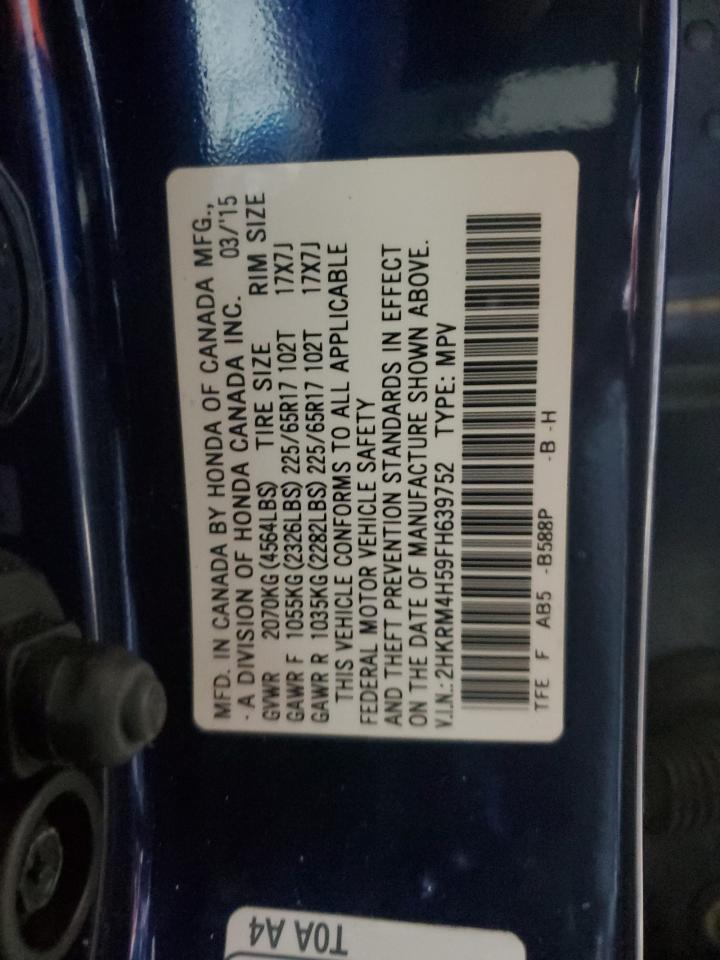 2015 Honda Cr-V Ex VIN: 2HKRM4H59FH639752 Lot: 91996735