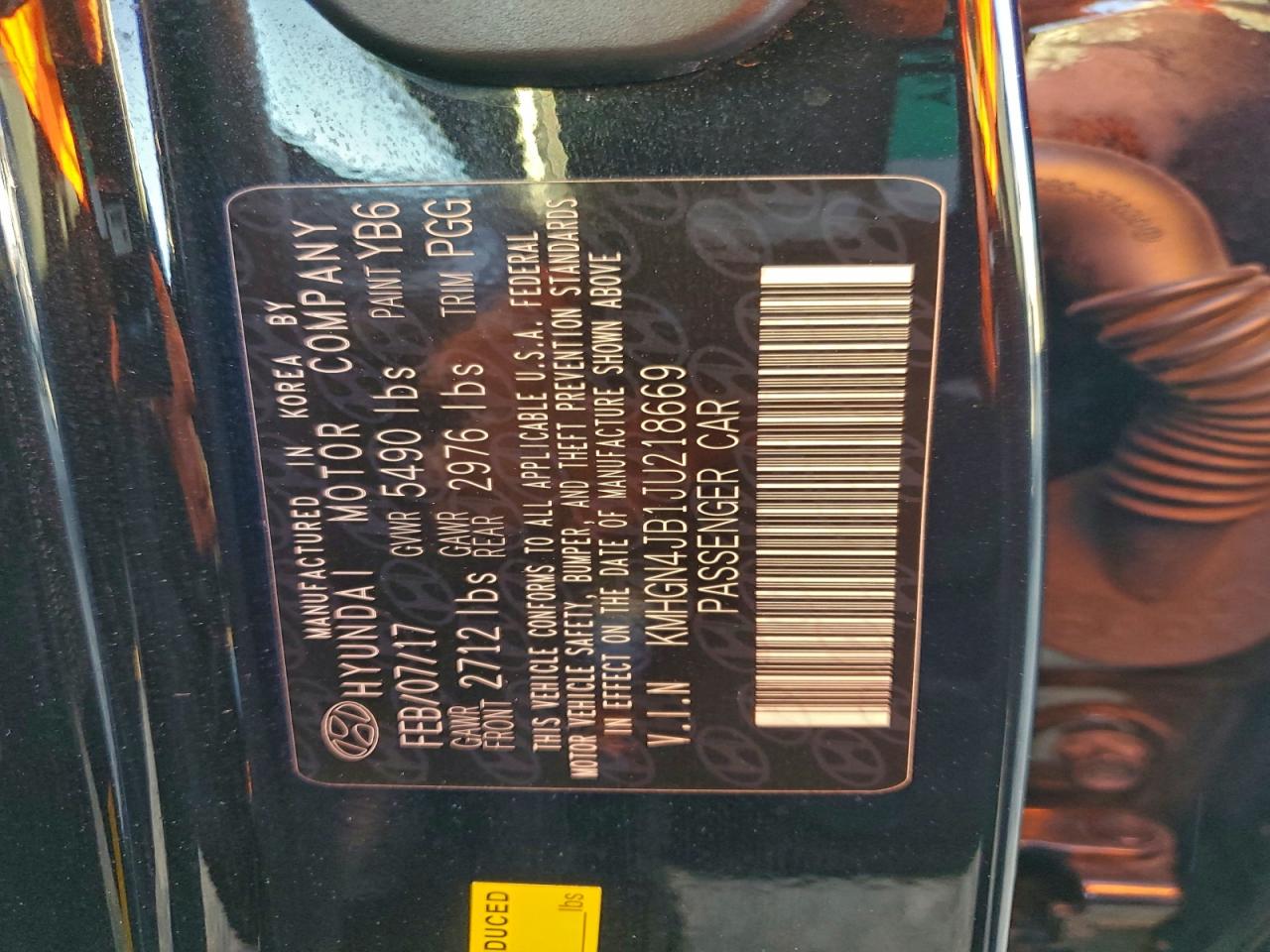 2018 Genesis G80 Sport VIN: KMHGN4JB1JU218669 Lot: 94099525