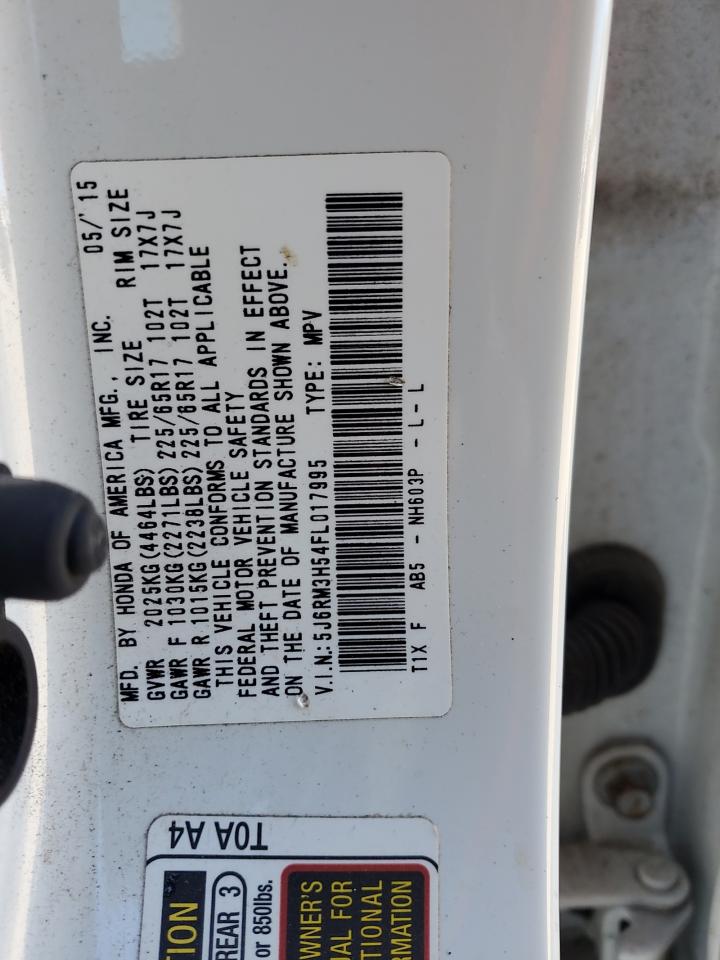 2015 Honda Cr-V Ex VIN: 5J6RM3H54FL017995 Lot: 91848285