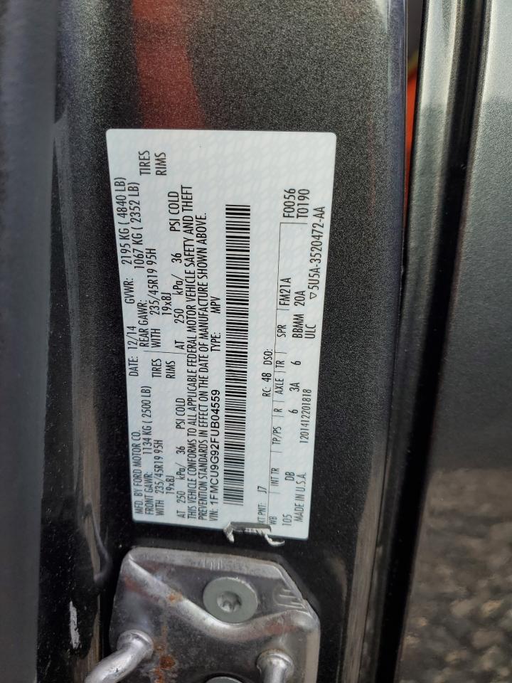 2015 Ford Escape Se VIN: 1FMCU9G92FUB04559 Lot: 93177975