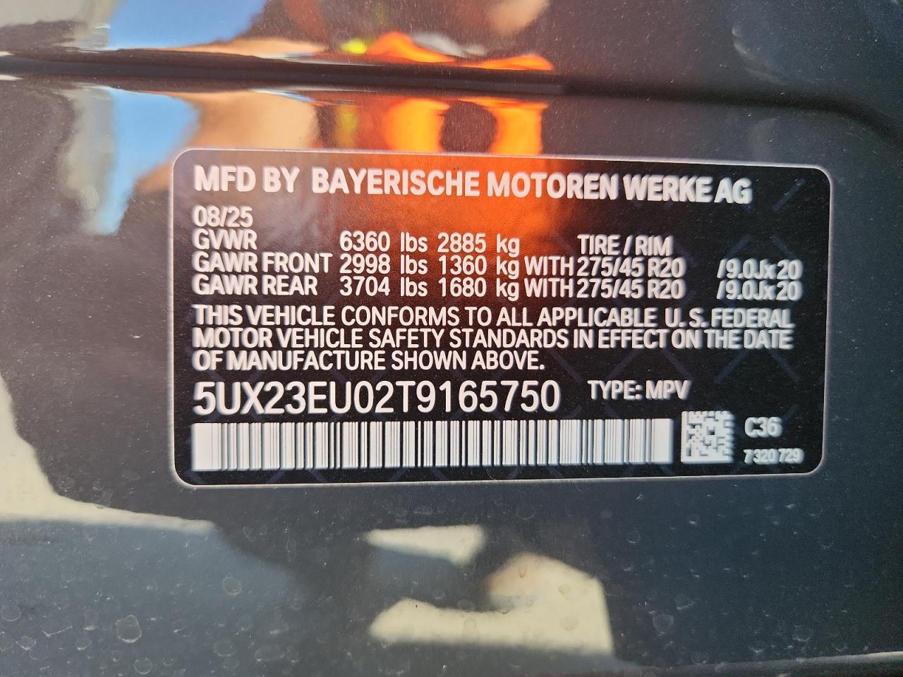 2026 BMW X5 xDrive40I VIN: 5UX23EU02T9165750 Lot: 92948875