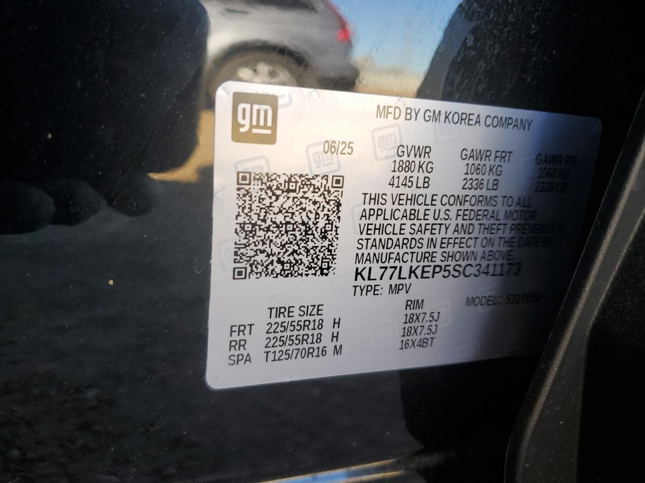 2025 Chevrolet Trax Activ VIN: KL77LKEP5SC341173 Lot: 82536335