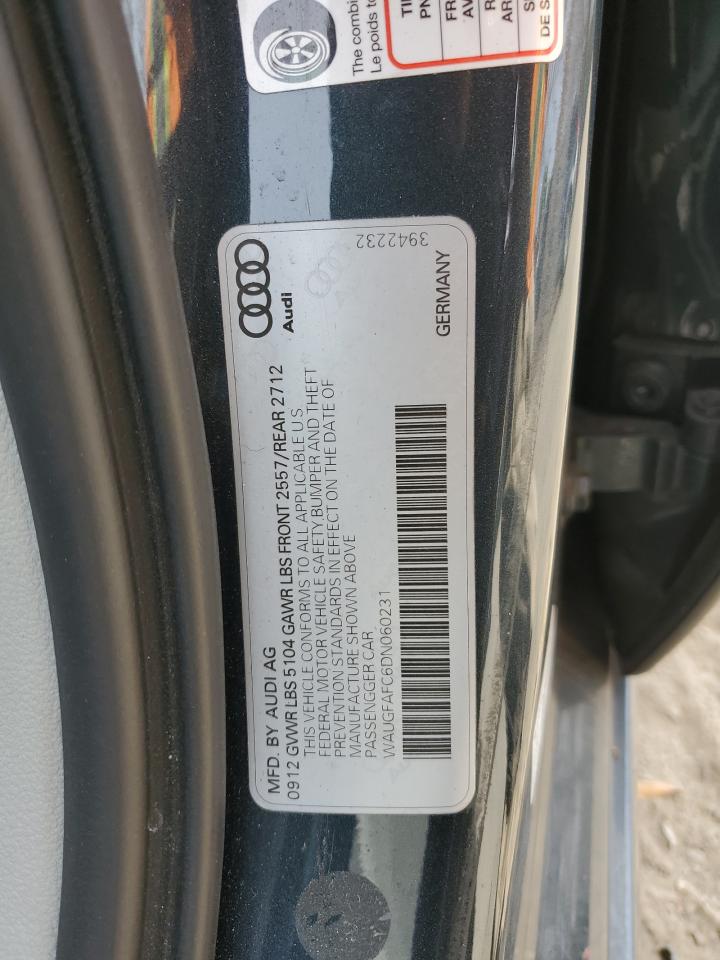 2013 Audi A6 Premium Plus VIN: WAUGFAFC6DN060231 Lot: 91046295