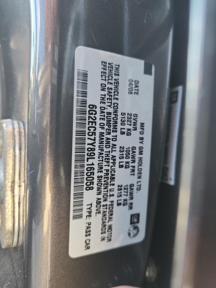 2009 Pontiac G8 Gt VIN: 6G2EC57Y89L165058 Lot: 89694275