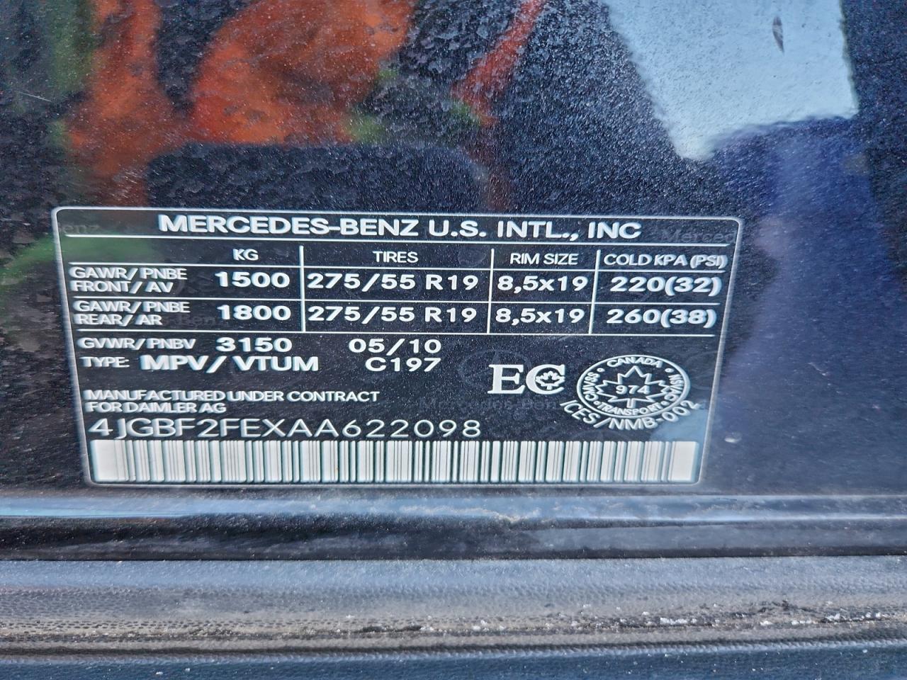 2010 Mercedes-Benz Gl 350 Bluetec VIN: 4JGBF2FEXAA622098 Lot: 91843905