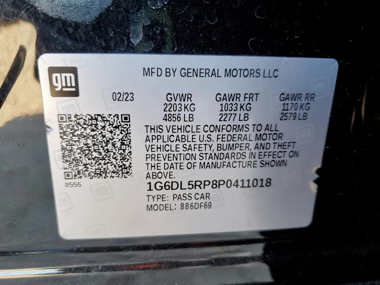 2023 Cadillac Ct4-V Blackwing VIN: 1G6DL5RP8P0411018 Lot: 92399225