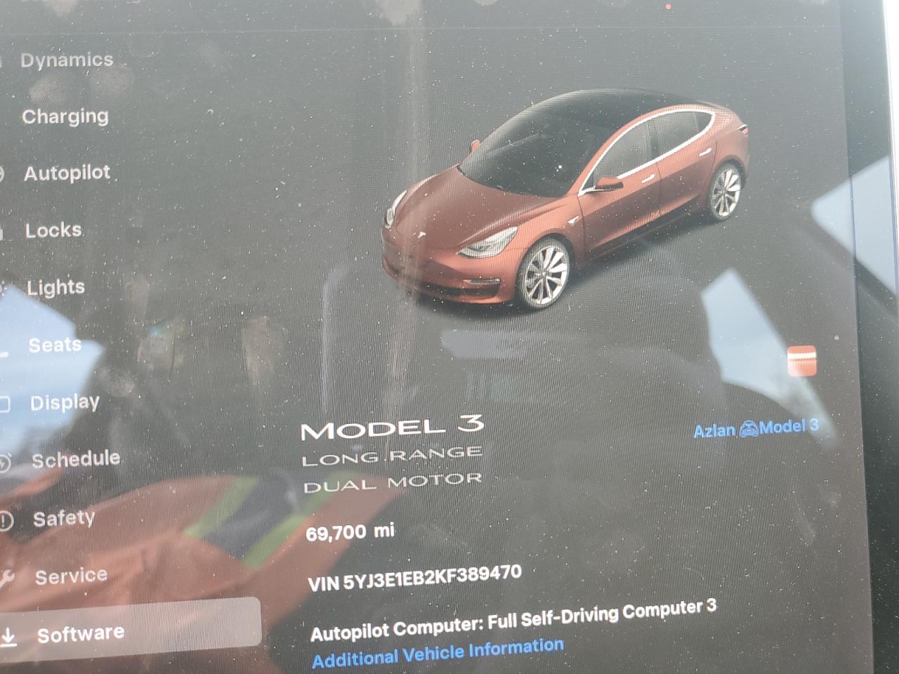 2019 Tesla Model 3 VIN: 5YJ3E1EB2KF389470 Lot: 92653045