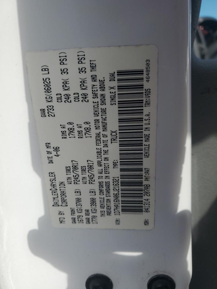 2006 Dodge Ram 1500 St VIN: 1D7HA16N06J216321 Lot: 90607765