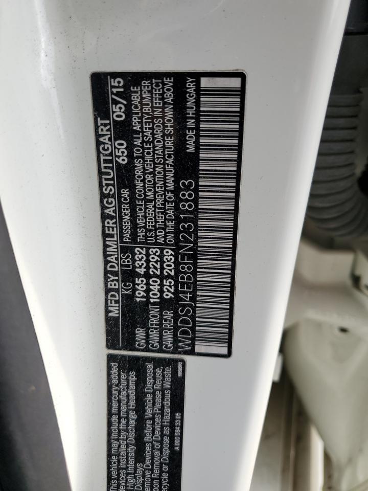 2015 Mercedes-Benz Cla 250 VIN: WDDSJ4EB8FN231883 Lot: 91591585