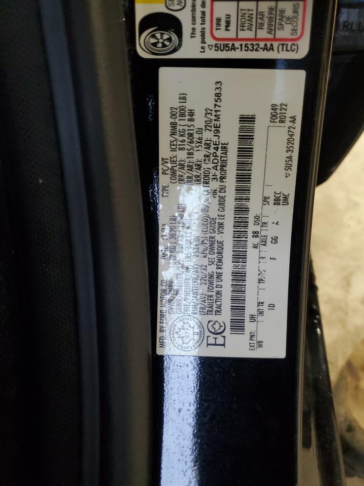 2014 Ford Fiesta Se VIN: 3FADP4EJ9EM175833 Lot: 90392735