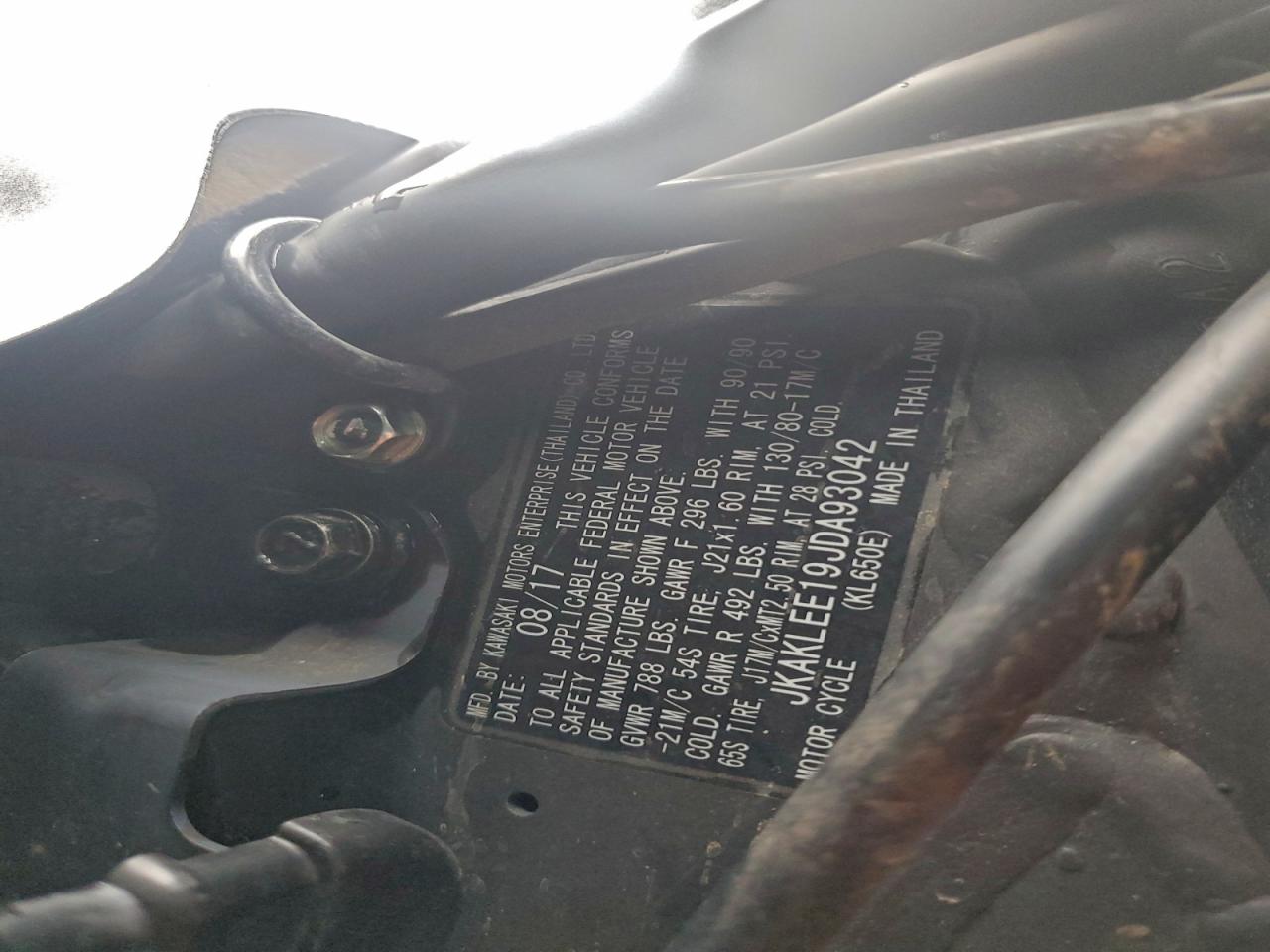 2018 Kawasaki Kl650 E VIN: JKAKLEE19JDA93042 Lot: 93188815