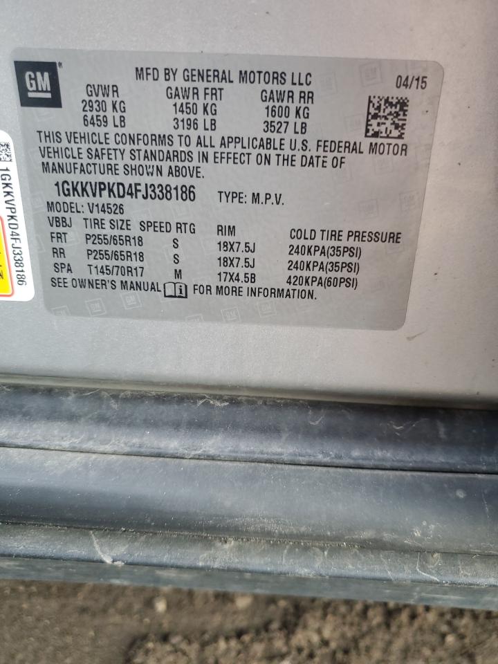 2015 GMC Acadia Sle VIN: 1GKKVPKD4FJ338186 Lot: 92255935