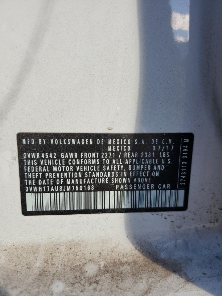 2018 Volkswagen Golf Alltrack S VIN: 3VWH17AU8JM750168 Lot: 92189505