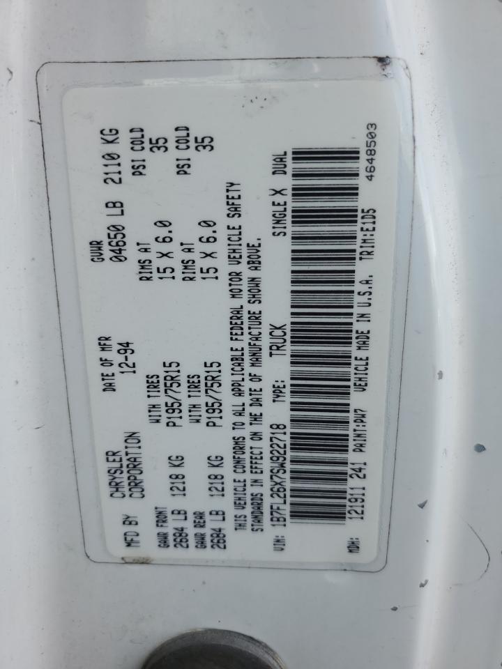 1995 Dodge Dakota VIN: 1B7FL26X7SW922718 Lot: 92406245