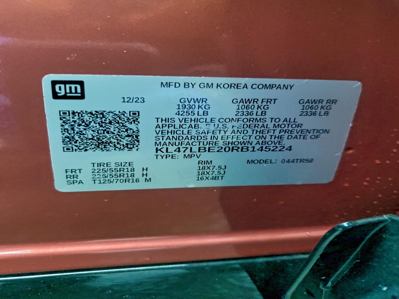 2024 Buick Envista Sport Touring VIN: KL47LBE20RB145224 Lot: 94543745