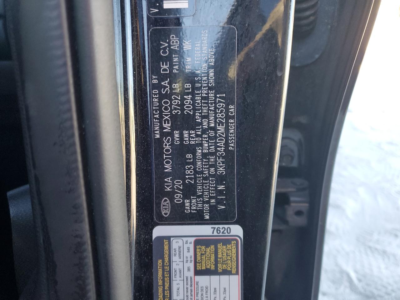 2021 Kia Forte Gt Line VIN: 3KPF34AD2ME285971 Lot: 92825845