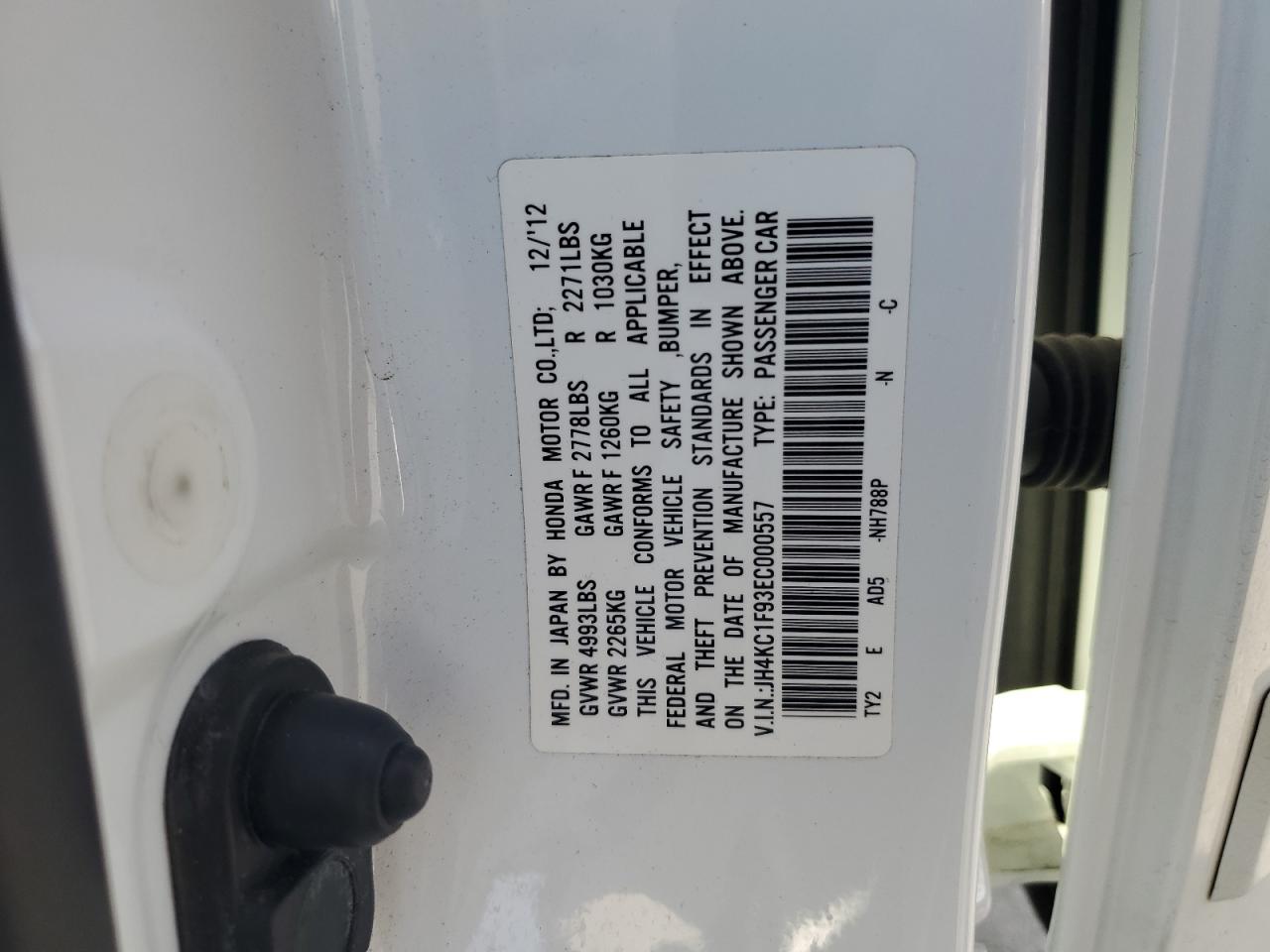 2014 Acura Rlx Advance VIN: JH4KC1F93EC000557 Lot: 93223485