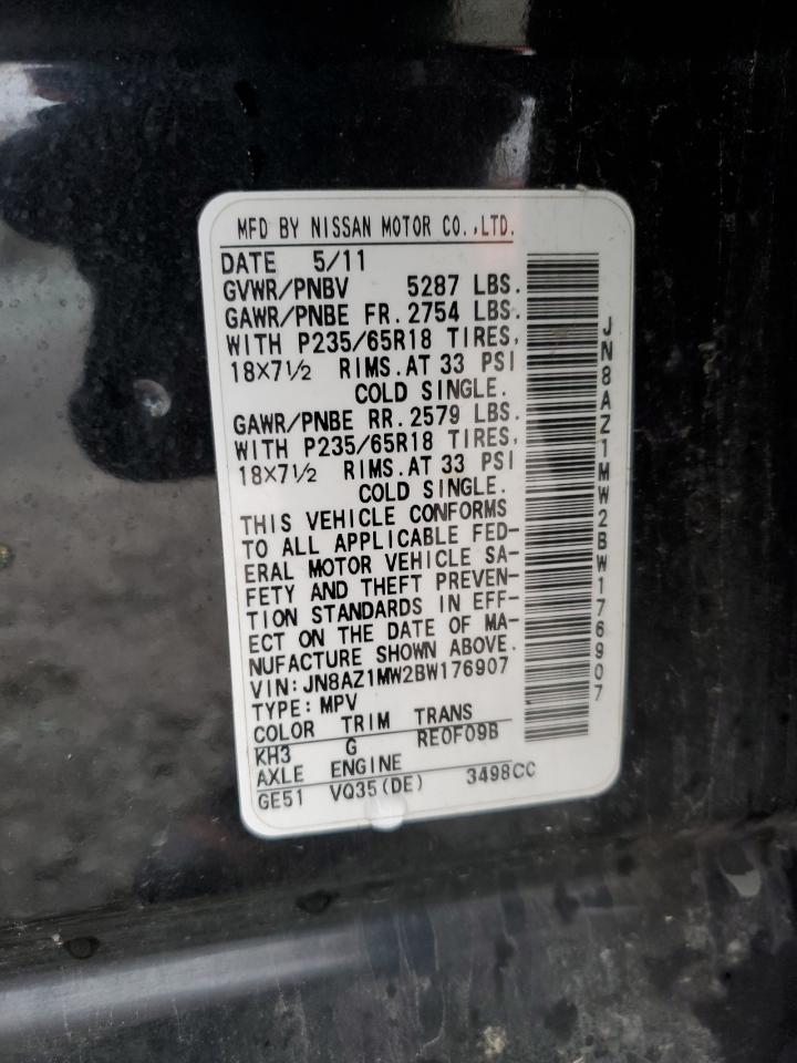 2011 Nissan Murano S VIN: JN8AZ1MW2BW176907 Lot: 93290865