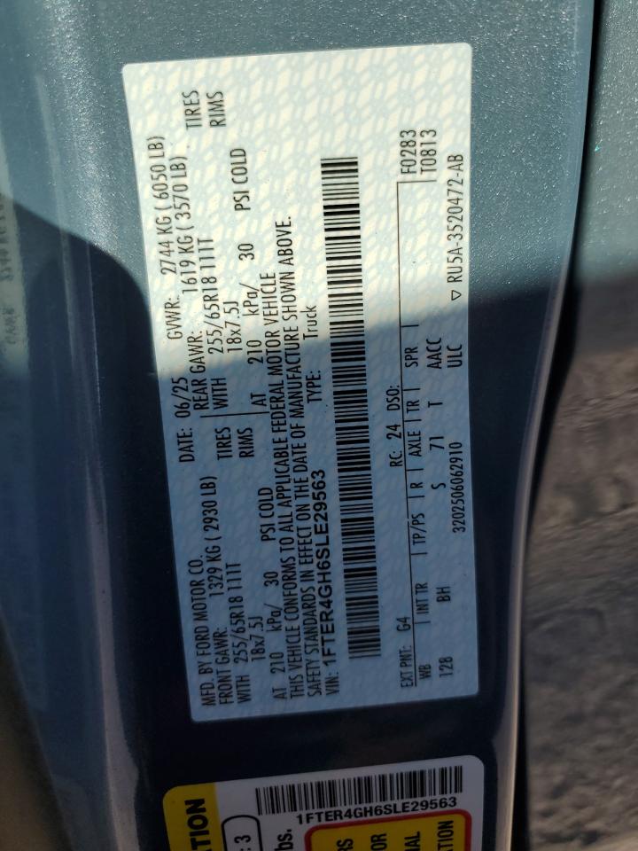 2025 Ford Ranger Xlt VIN: 1FTER4GH6SLE29563 Lot: 92792985