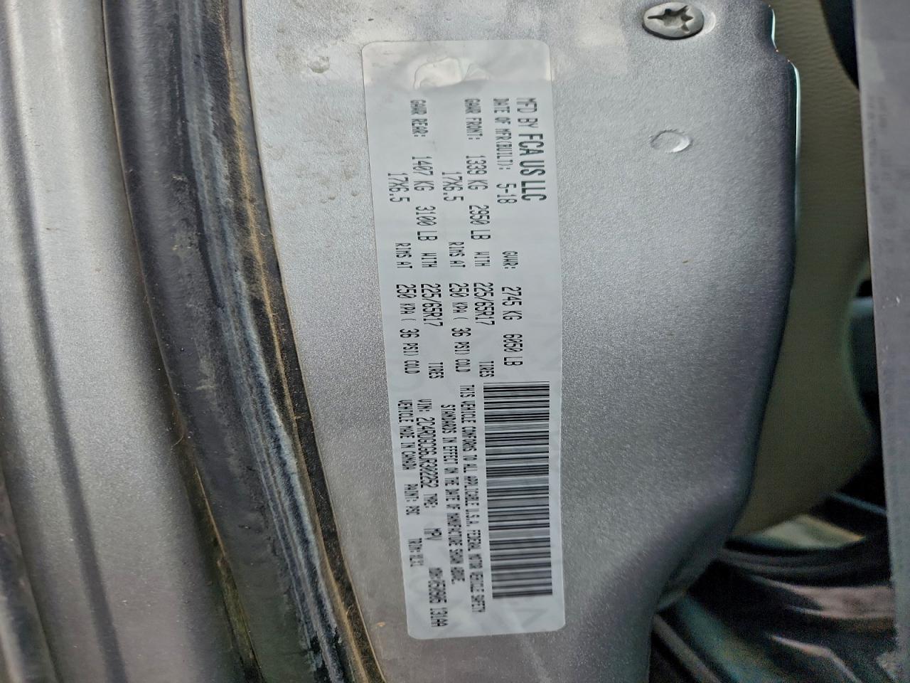 2018 Dodge Grand Caravan Sxt VIN: 2C4RDGCG6JR302252 Lot: 93203825